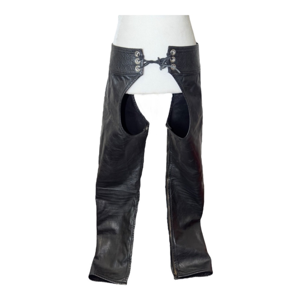 Handmade Chaps Men’s Medium Black Genuine Leather Lined
